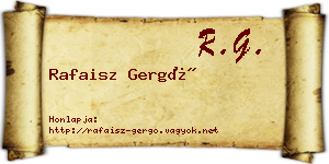 Rafaisz Gergő névjegykártya